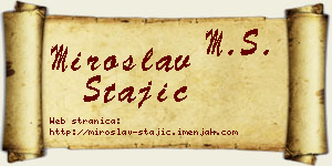 Miroslav Stajić vizit kartica